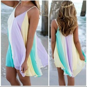 ♦️5🌟 Spaghetti Strap Summer Dress